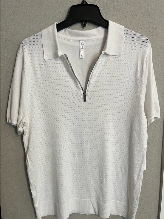 STYLUS Other - STYLUS Men's White Short-Sleeve Zip Polo